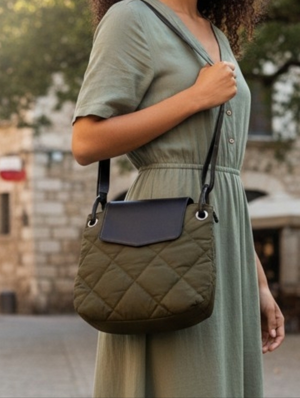 Lulla Collection Quilted Puffer Shoulder Bag